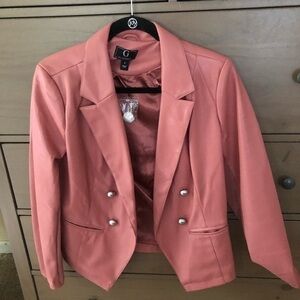 NWT G by Guiliana faux leather pink jacket. MED. Versatile! 🌸🌸